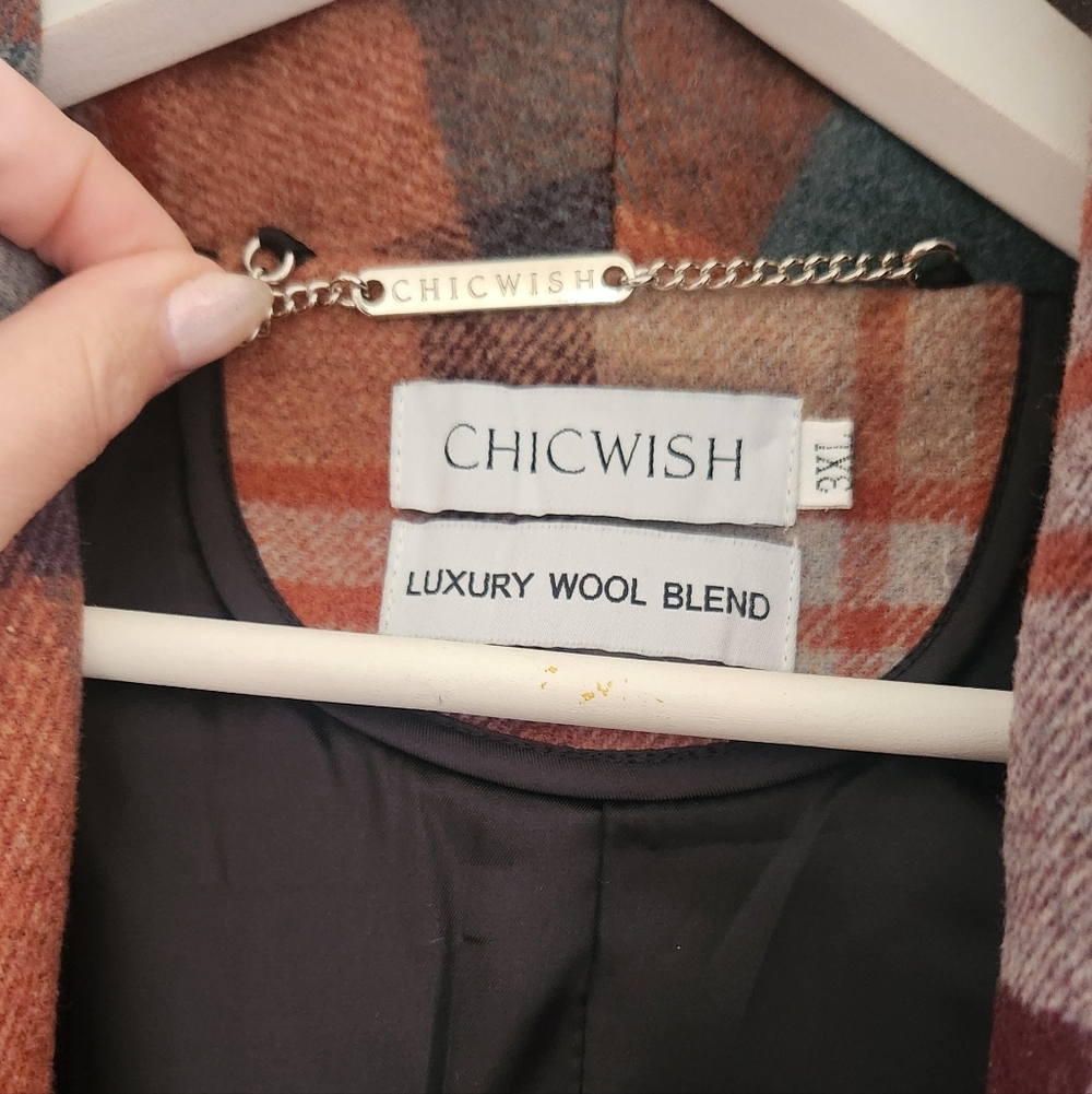 Wool Plaid Wrap Jacket with Belt NWT Plus Size - Picture 2 of 6